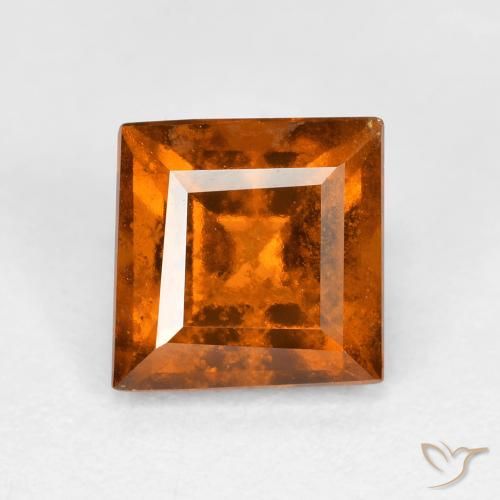 1.79ct Natural Naranja oscuro granate hessonita, Cuadrado, VS-SI