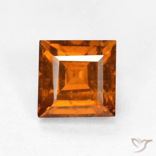 1.05ct Natural Naranja oscuro medio granate hessonita, Cuadrado, VS-SI