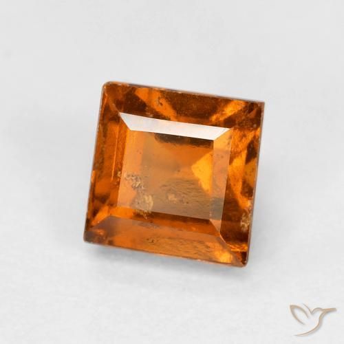 granate hessonita Naranja oscuro medio natural de 1.08 ct, Cuadrado, VS-SI