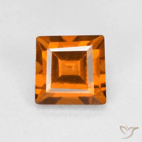 0.97ct Natural Naranja oscuro medio granate hessonita, Cuadrado, VS