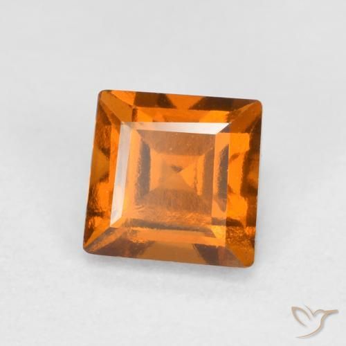 granate hessonita Naranja oscuro medio natural de 0.97 ct, Cuadrado, VS