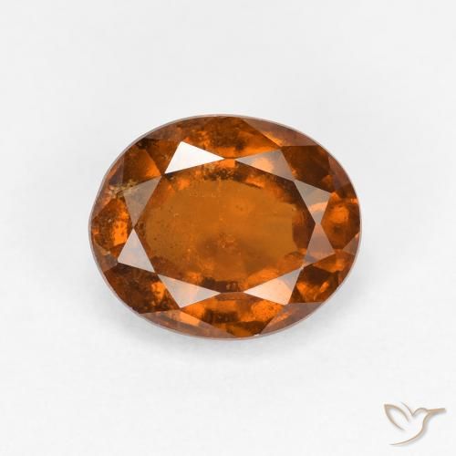 1.81ct Natural Naranja oscuro Granate Hessonita, Ovalada, VS-SI