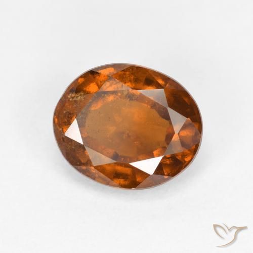 granate hessonita Naranja oscuro natural de 1.81 ct, Ovalada, VS-SI
