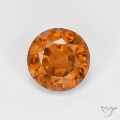 0.94ct Natural Naranja medio Granate Hessonita, Redondo, VS
