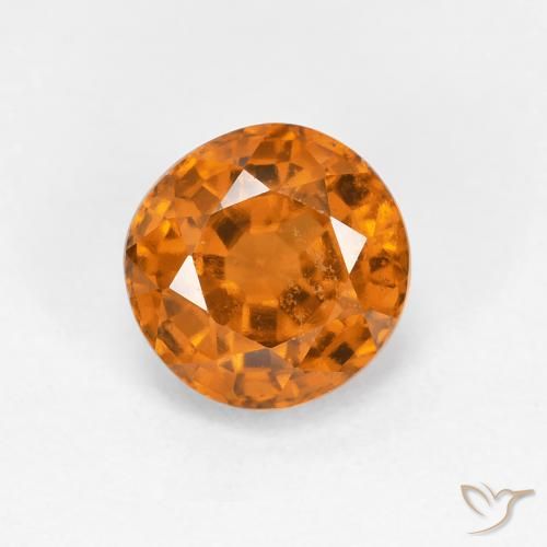 1.06ct Natural Naranja amarillento Granate Hessonita, Redondo, VS