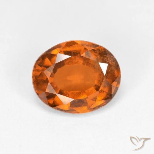 1.86ct Natural Naranja oscuro Granate Hessonita, Ovalada, VS
