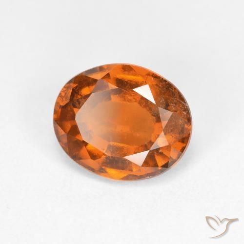granate hessonita Naranja oscuro natural de 1.86 ct, Ovalada, VS