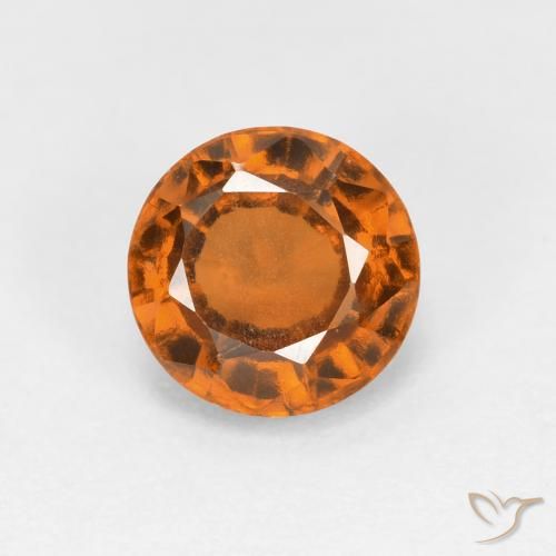 1.18ct Natural Naranja medio granate hessonita, Redondo, VS