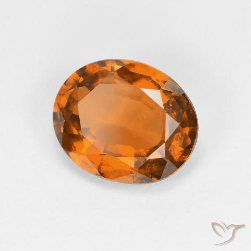 granate hessonita Naranja amarillento natural de 2.03 ct, Ovalada, VS