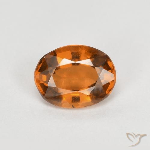 0.83ct Natural Naranja oscuro Granate Hessonita, Ovalada, VS