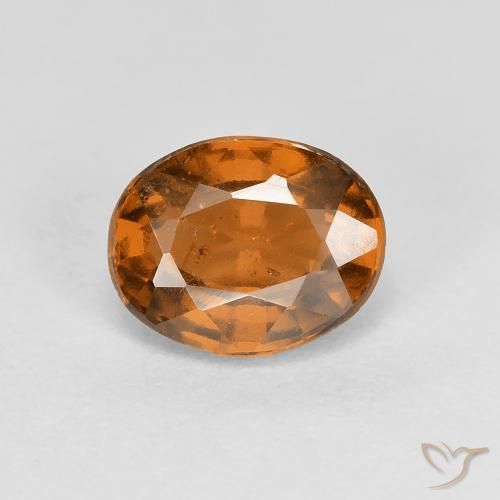 1.25ct Natural Naranja oscuro Granate Hessonita, Ovalada, VS