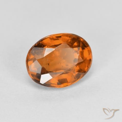 granate hessonita Naranja oscuro natural de 1.25 ct, Ovalada, VS