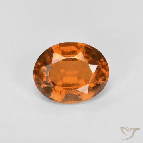 0.83ct Natural Naranja medio Granate Hessonita, Ovalada, VS
