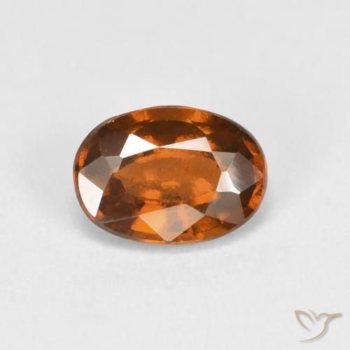 0.92ct Natural Naranja oscuro medio Granate Hessonita, Ovalada, VS