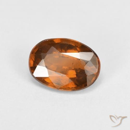 granate hessonita Naranja oscuro medio natural de 0.92 ct, Ovalada, VS