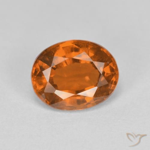 1.67ct Natural Naranja oscuro medio Granate Hessonita, Ovalada, VS