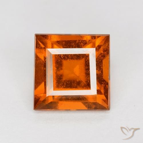 1.70ct Natural Naranja oscuro Granate Hessonita, Cuadrado, VS