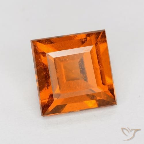 granate hessonita Naranja oscuro natural de 1.70 ct, Cuadrado, VS
