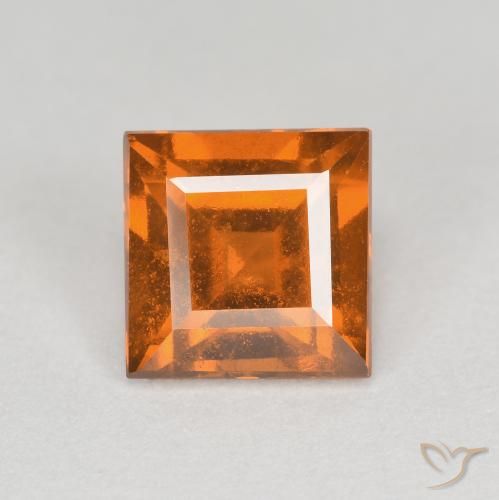 1.18ct Natural Naranja oscuro granate hessonita, Cuadrado, VS