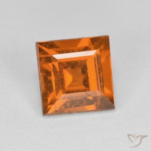 granate hessonita Naranja oscuro natural de 1.18 ct, Cuadrado, VS