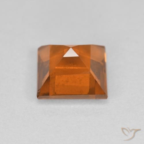 granate hessonita Naranja oscuro natural de 1.18 ct, Cuadrado, VS