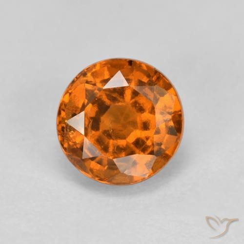 1.02ct Natural Naranja medio granate hessonita, Redondo, VS
