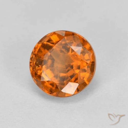 granate hessonita Naranja medio natural de 1.02 ct, Redondo, VS