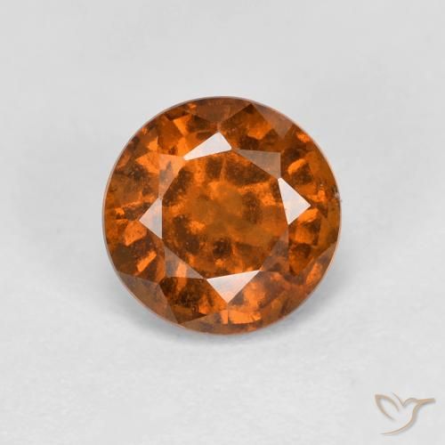 1.03ct Natural Naranja rojizo Granate Hessonita, Redondo, VS