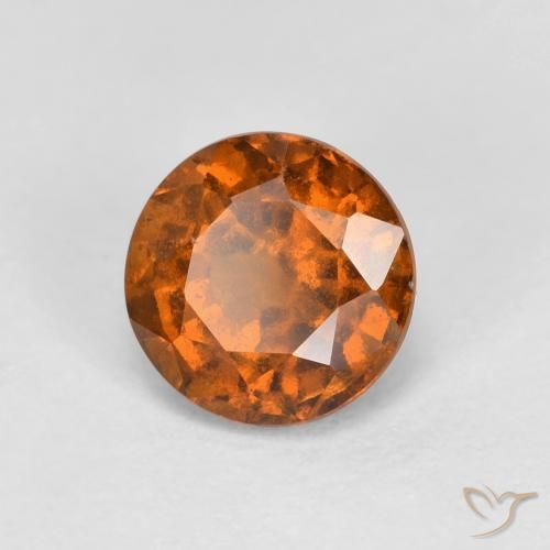 granate hessonita Naranja rojizo natural de 1.03 ct, Redondo, VS