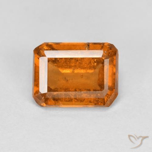 1.74ct Natural Naranja medio granate hessonita, corte esmeralda, VS