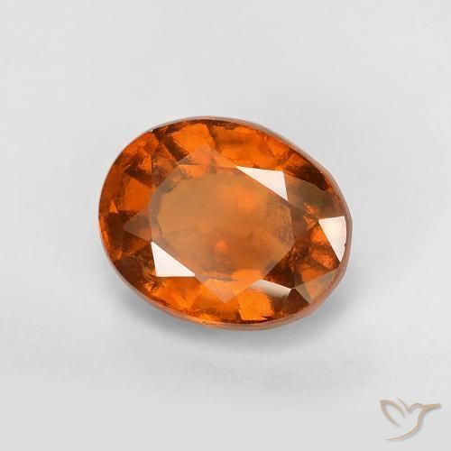 granate hessonita Naranja oscuro medio natural de 2.07 ct, Ovalada, VS