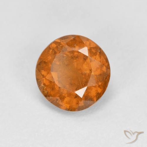 0.93ct Natural Naranja medio granate hessonita, Redondo, VS