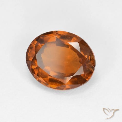granate hessonita Naranja oscuro natural de 2.00 ct, Ovalada, VS
