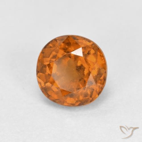 1.09ct Natural Naranja medio granate hessonita, Redondo, VS