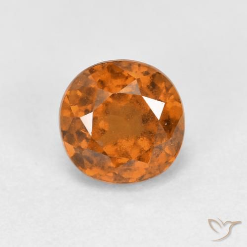 granate hessonita Naranja medio natural de 1.09 ct, Redondo, VS