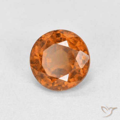 granate hessonita Naranja oscuro medio natural de 0.92 ct, Redondo, VS