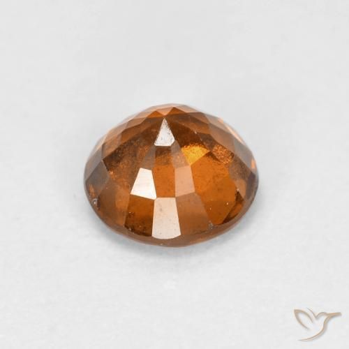 granate hessonita Naranja oscuro medio natural de 0.92 ct, Redondo, VS