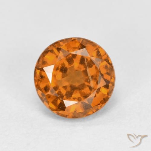 1.15ct Natural Naranja amarillento granate hessonita, Redondo, VS