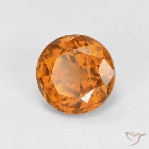 granate hessonita Naranja amarillento natural de 1.15 ct, Redondo, VS