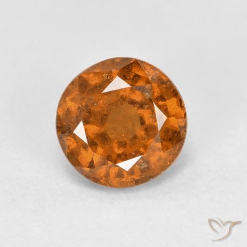 1.05ct Natural Naranja terroso granate hessonita, Redondo, VS