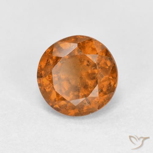 granate hessonita Naranja terroso natural de 1.05 ct, Redondo, VS