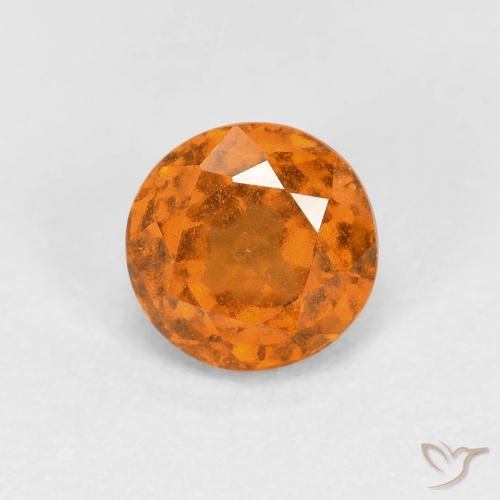 1.03ct Natural Naranja terroso granate hessonita, Redondo, VS