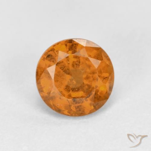 1.00ct Natural Naranja terroso granate hessonita, Redondo, VS