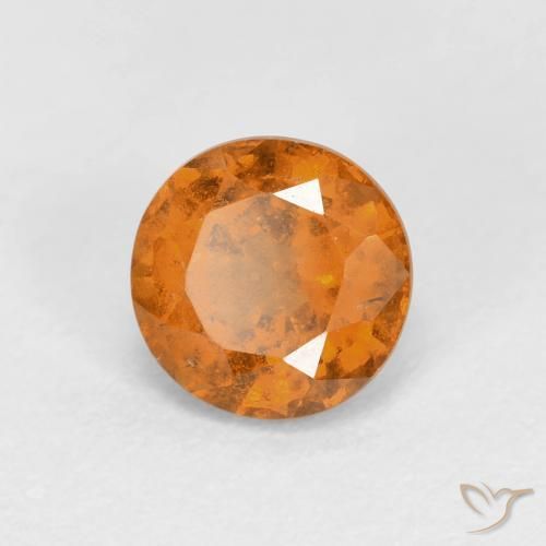 granate hessonita Naranja terroso natural de 1.00 ct, Redondo, VS