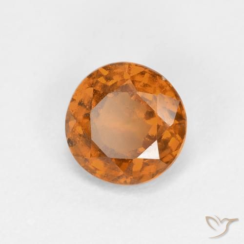 granate hessonita Naranja medio natural de 0.89 ct, Redondo, VS