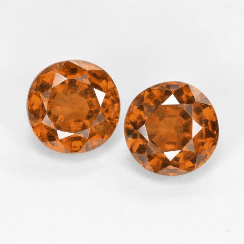 Gemas de granate hessonita naranja natural de 2,07 ct, corte redondo, VS