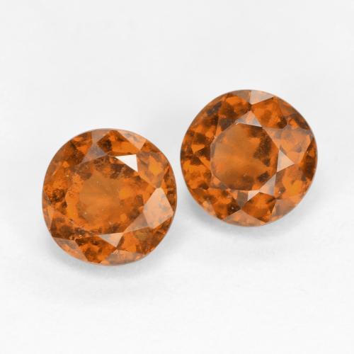 Gemas de granate hessonita naranja natural de 2,07 ct, corte redondo, VS
