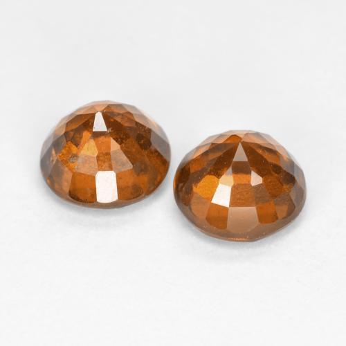 Gemas de granate hessonita naranja natural de 2,07 ct, corte redondo, VS