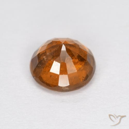 granate hessonita Naranja oscuro natural de 0.96 ct, Redondo, VS