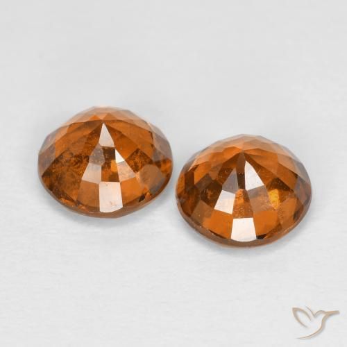 Gemas de granate hessonita Naranja amarillento natural de 1.79 ct, Redondo, VS